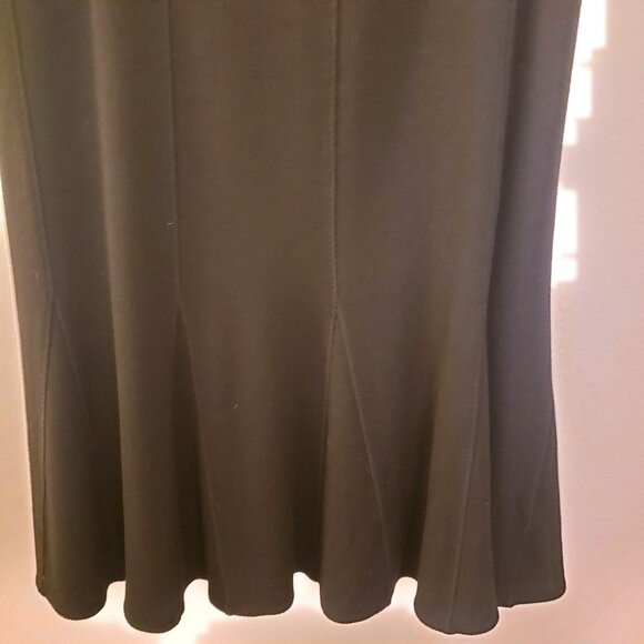 Eileen Fisher Elegant Black Knit Wool Blend Trumpet Hem Maxi Skirt Size L EUC - Picture 3 of 9